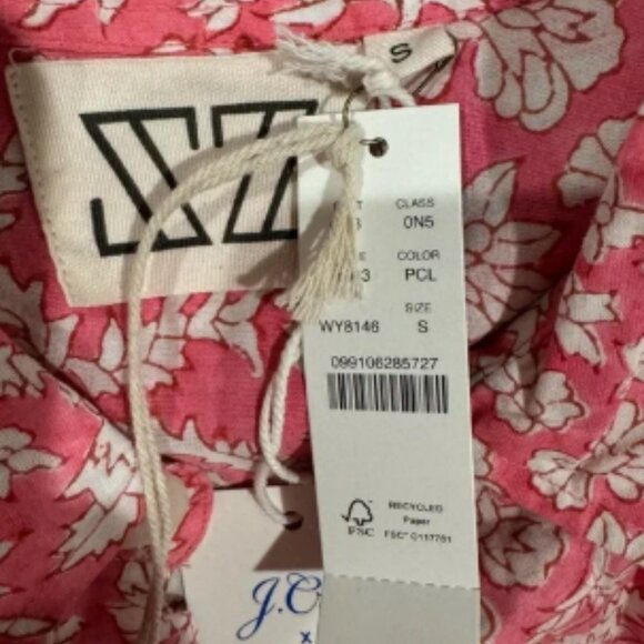 J.crew Sz block prints pink floral tunic dress coverup size small - Picture 4 of 5
